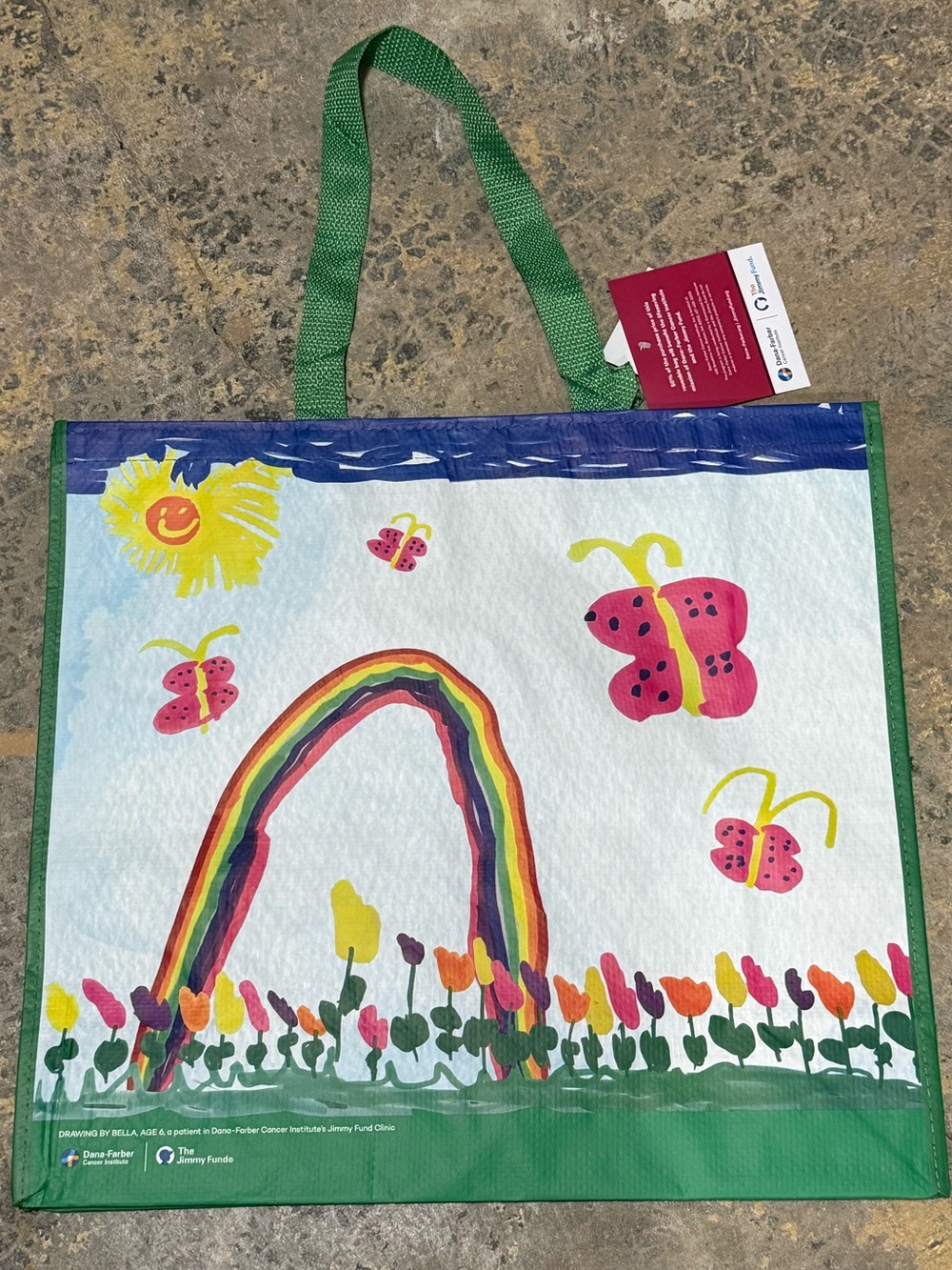 TJMaxx HomeGoods Marshalls Reusable Shopping Tote Bag | Butterfly Rainbow Flower